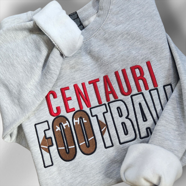 Crewneck Mascot Football 3D Embroidered