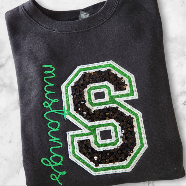 Sequin School Spirit Crewneck