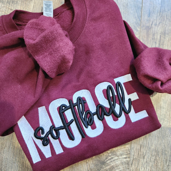 Crewneck School Spirit 3D Embroidered