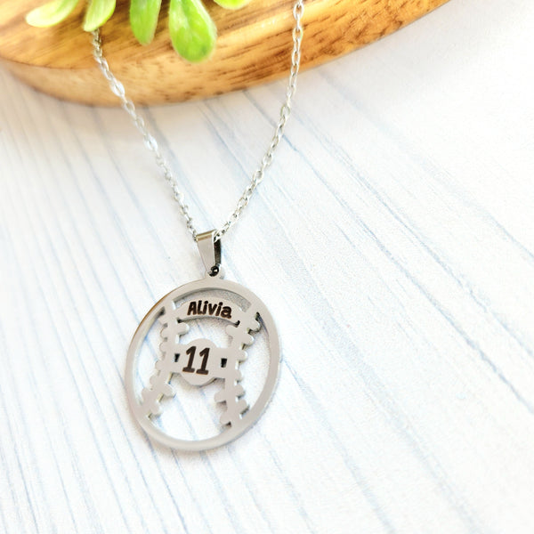 “All-Star” Personalized Baseball/ Softball Necklace – Hit It Out of the Park!