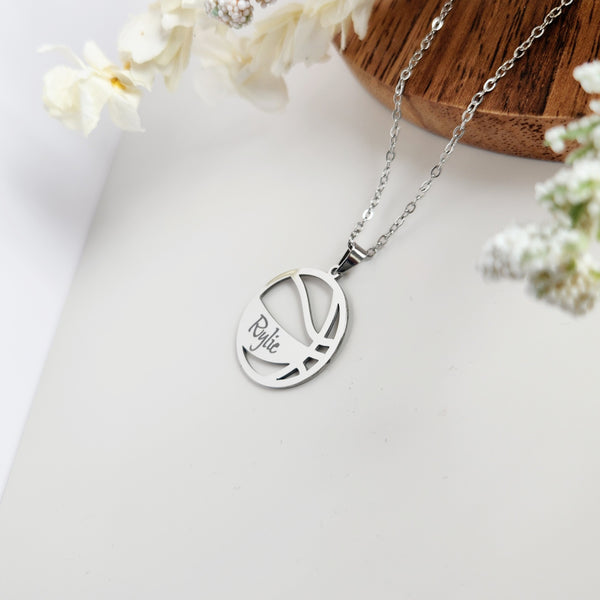 “MVP” Personalized Basketball Necklace – Bring the Court Wherever You Go!