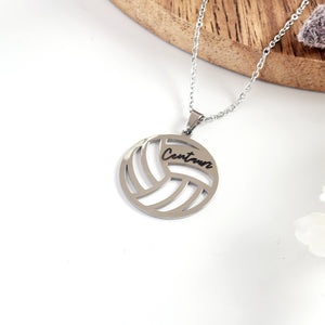 “Spike” Personalized Volleyball Necklace – Serve Up Style!