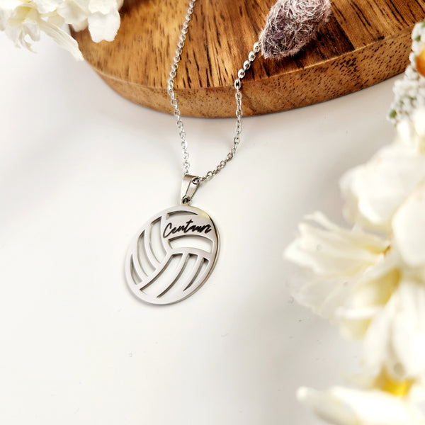 “Spike” Personalized Volleyball Necklace – Serve Up Style!