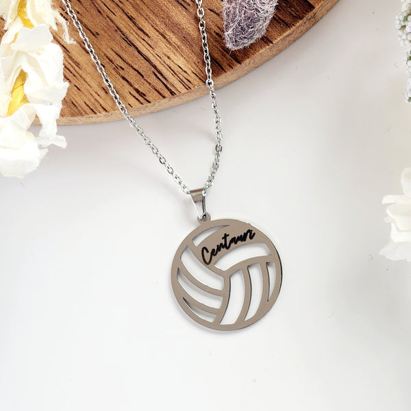 “Spike” Personalized Volleyball Necklace – Serve Up Style!