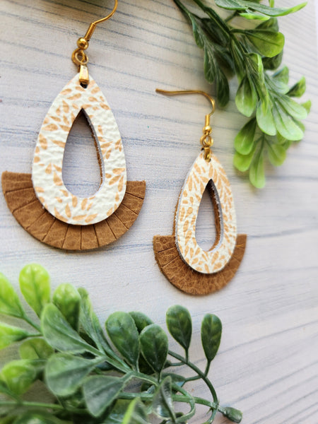 Bohemian Fringe Teardrop Leather Earrings