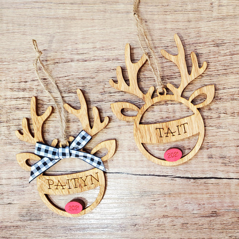 Christmas Personalized Reindeer Ornament - Home Decor