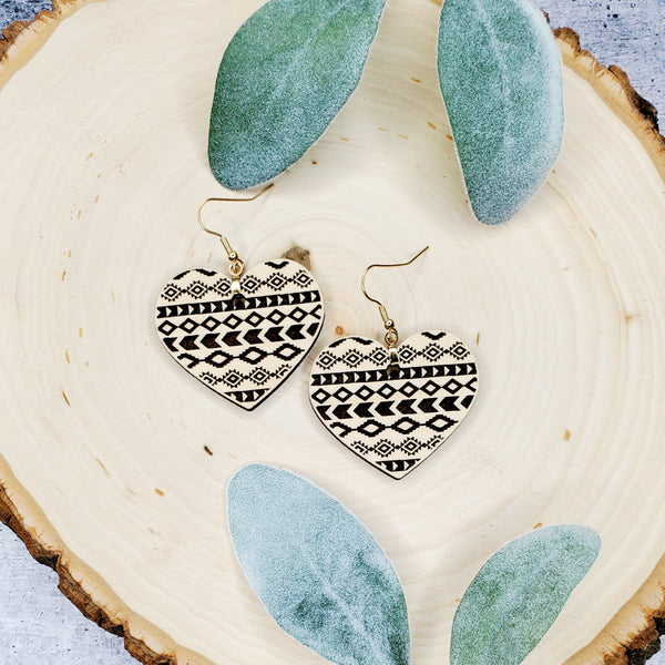 Valentine Aztec Heart Earrings - Multiple options available