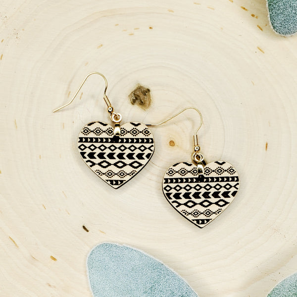 Valentine Aztec Heart Earrings - Multiple options available