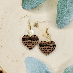 Valentine Dot, Aztec Heart Earrings - Multiple options available