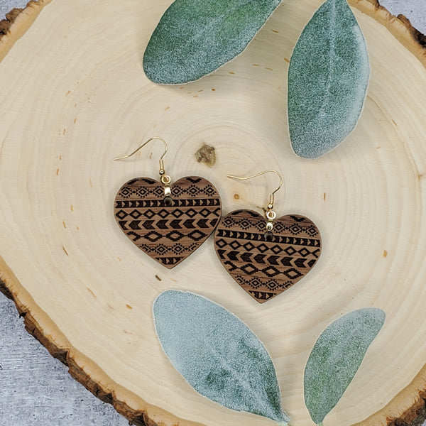 Valentine Aztec Heart Earrings - Multiple options available